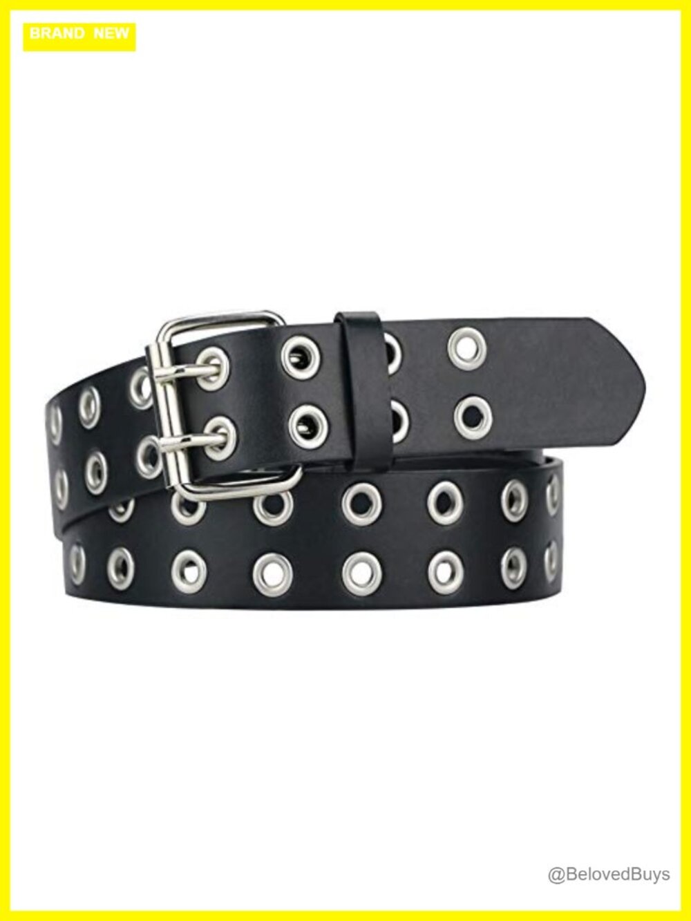 Faux Leather Grommet Studded Belt Punk Goth Unisex Adjustable